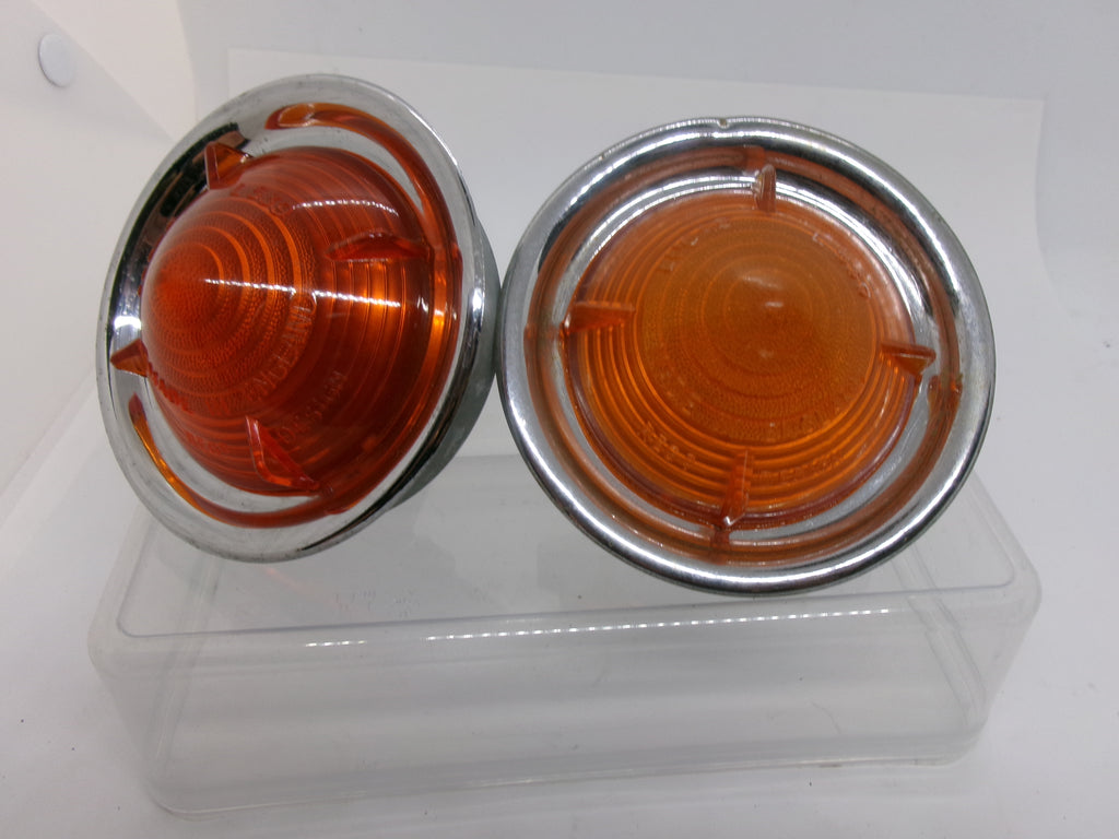 Used Lucas Indicator PAIR Light Assemblies L539 Amber MGA Jaguar Wolseley