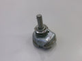 Metal rheostat switch on a white background