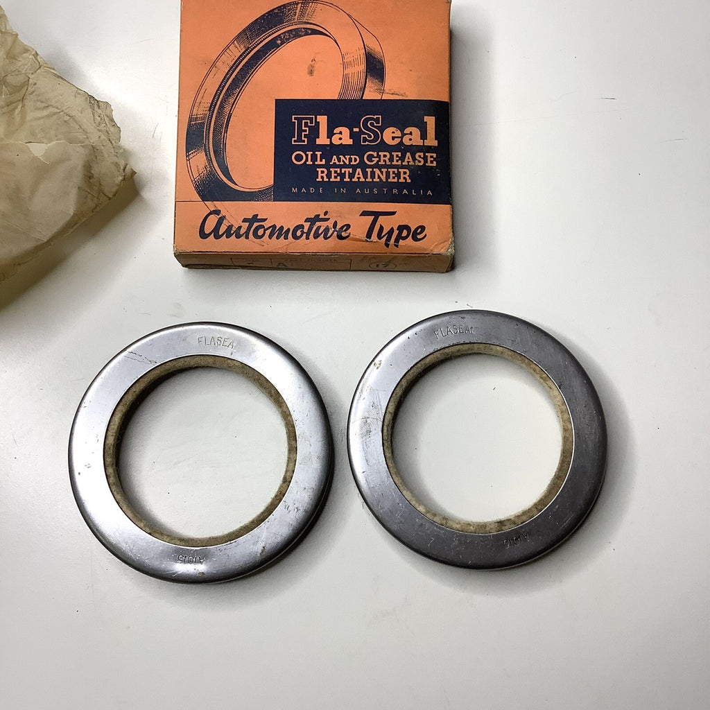NOS Pair Rear Outer Wheel Hub Steel & Felt Oil Seals for 1936 Chevrolet Truck R - Bluemoon Classic Parts