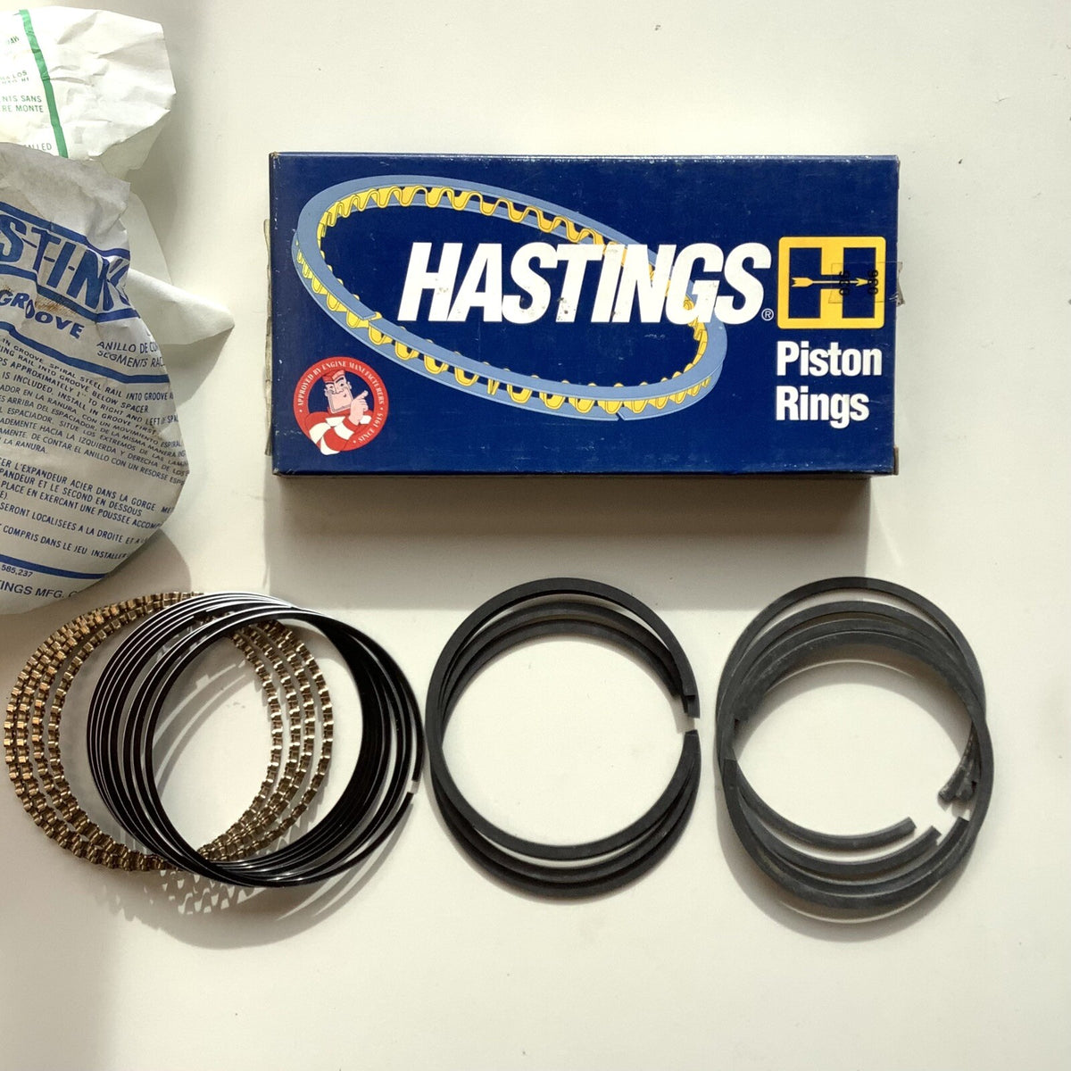 NOS Hastings 5595 Piston Ring Set Chrysler Dodge Mitsubishi 4cyl 2.6L Bore 91.1 - Bluemoon Classic Parts