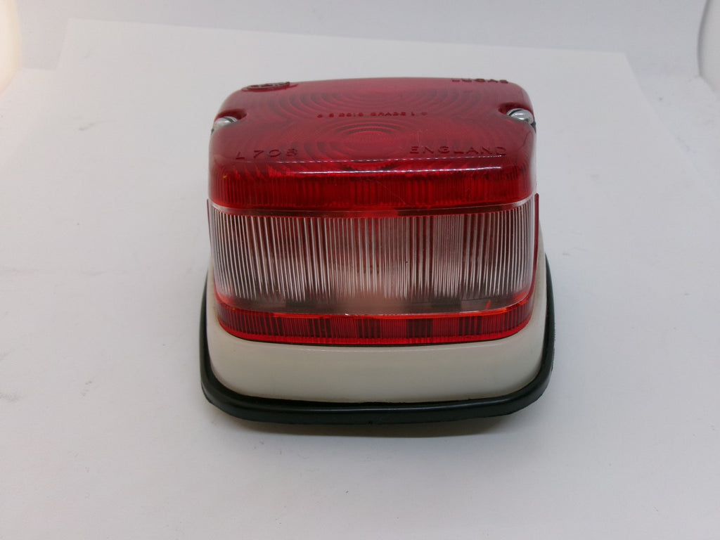 NOS Lucas Tail Light Assembly Red/Clear L708 for Scammell AEC Guy Trucks - Bluemoon Classic Parts