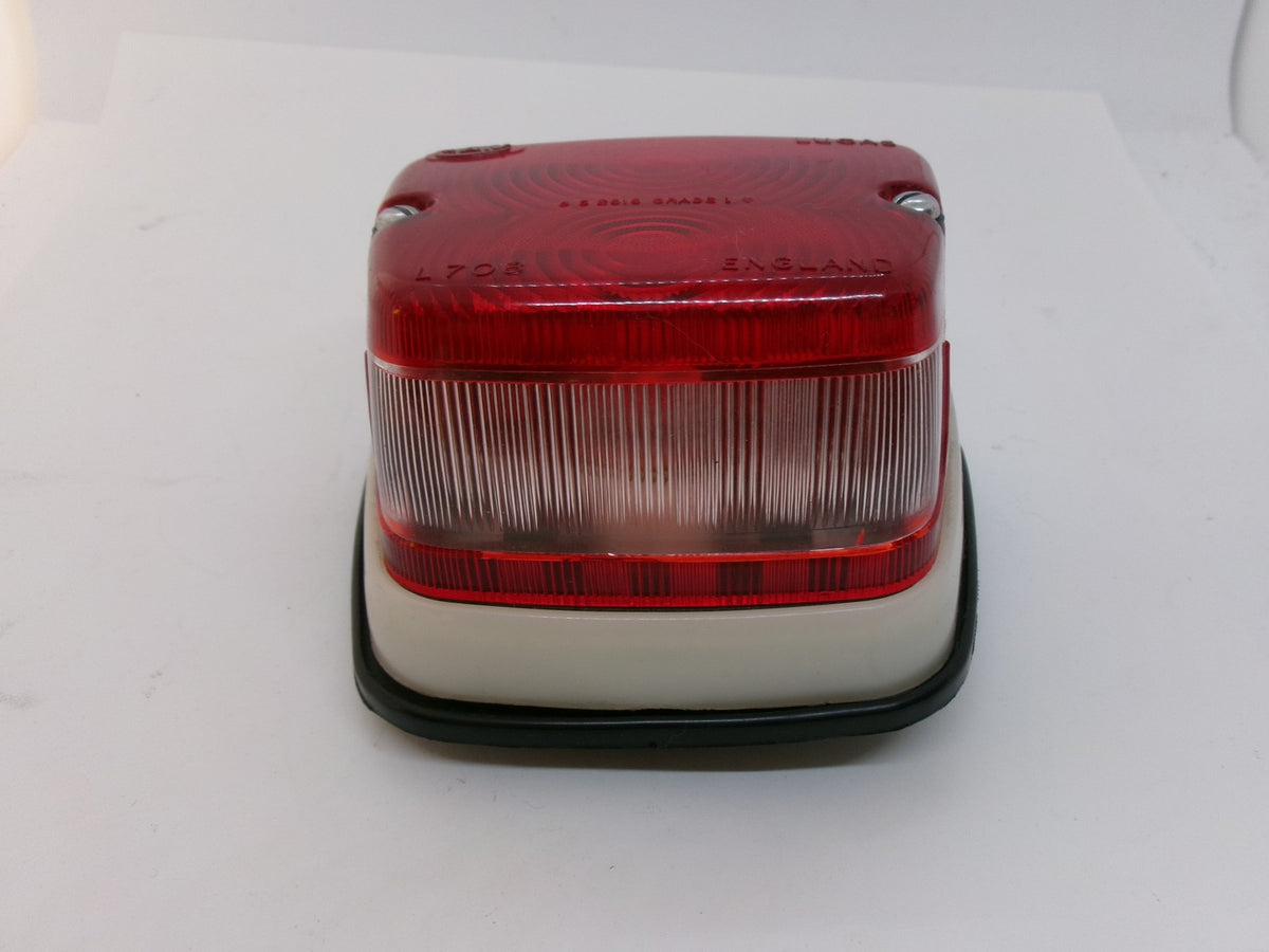 NOS Lucas Tail Light Assembly Red/Clear L708 for Scammell AEC Guy Trucks - Bluemoon Classic Parts
