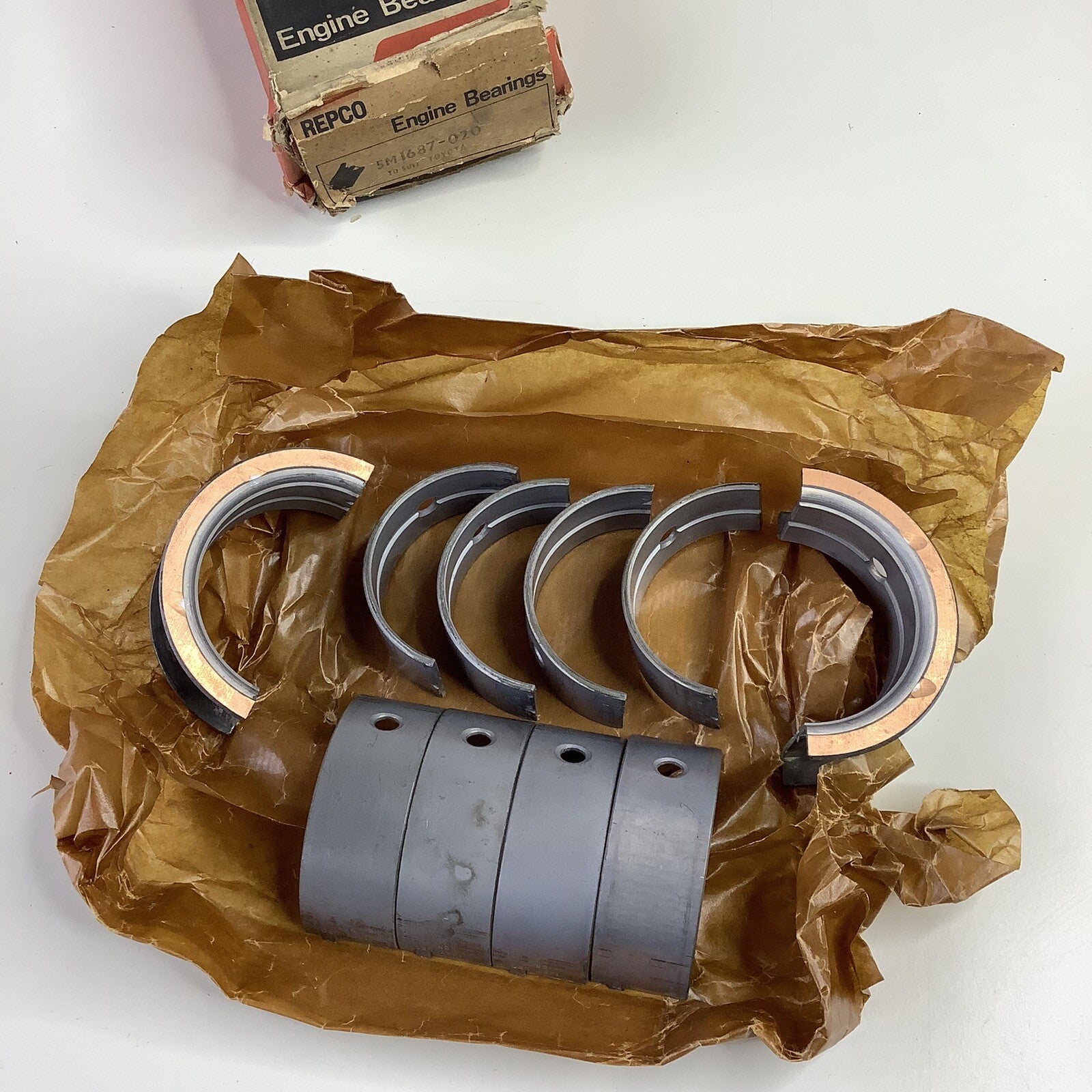 NOS 5M1687 Main Bearings for Toyota 2T Celica, Carina, Corolla 1.6 L 1970 on .20 - Bluemoon Classic Parts