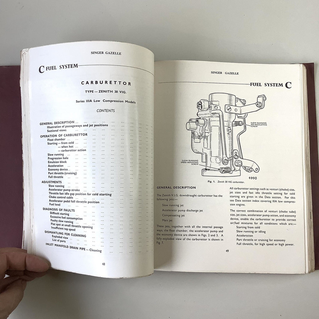 OEM Singer Gazelle Series I-IIIC Workshop Manual & Bodywork Supplement, VGC - Bluemoon Classic Parts