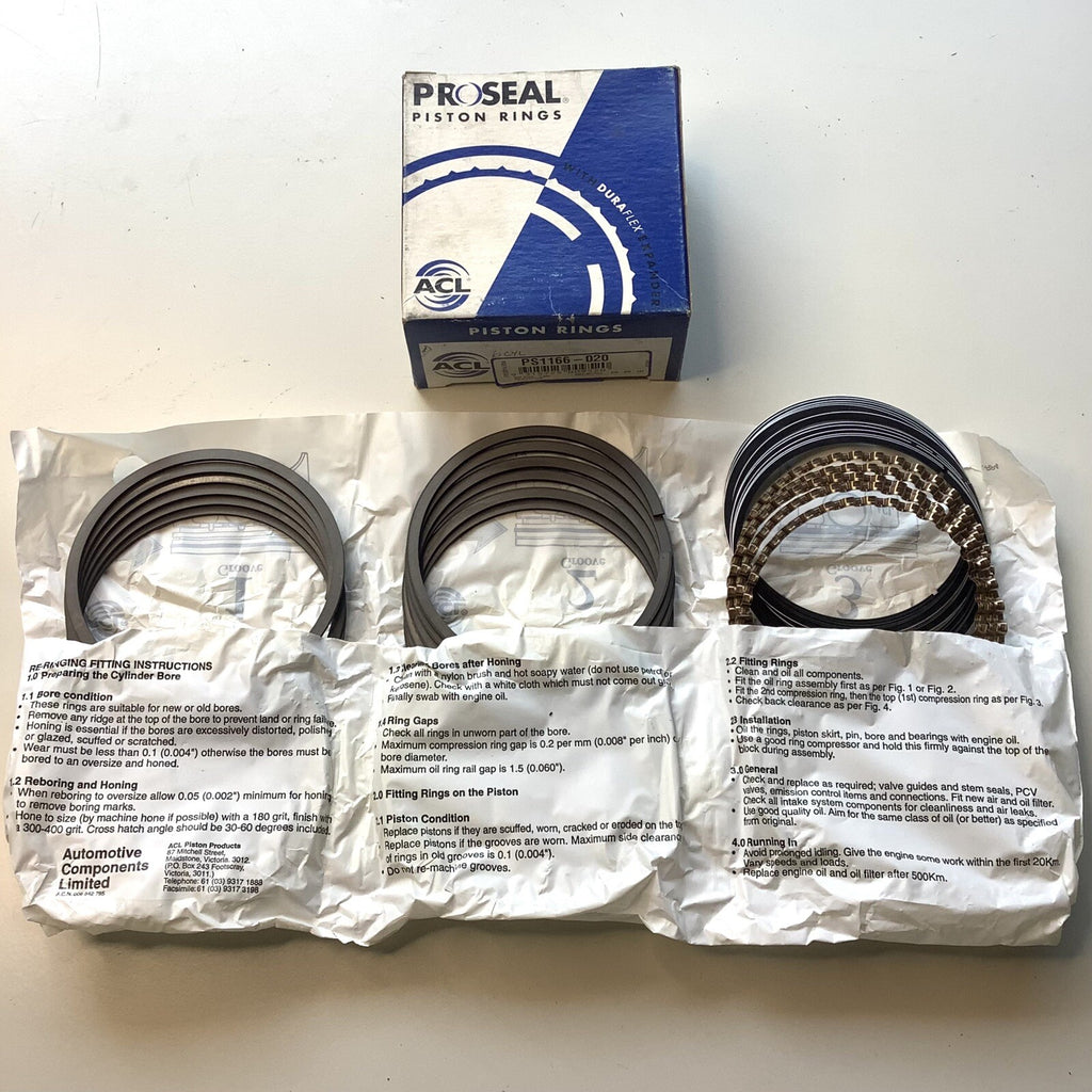 NOS PS1166 ACL Piston Ring Set Ford XM XP XR Bore 3.68” .020" Oversize - Bluemoon Classic Parts