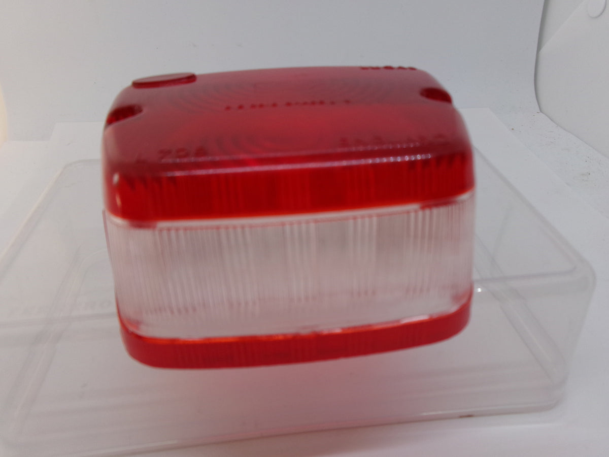 NOS Lucas Tail Light Lens Red/Clear L708 for Scammell AEC Guy Trucks - Bluemoon Classic Parts