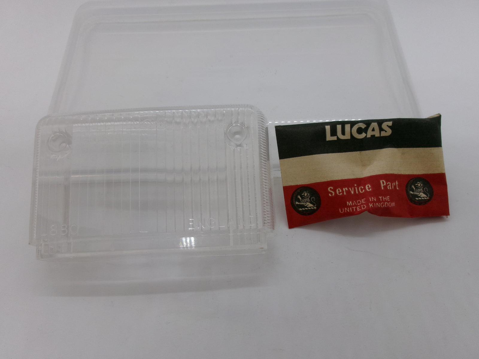 NOS Lucas Light Lens Clear L880 56162 w/ screws Triumph Spitfire 1971-80 GT6 - Bluemoon Classic Parts