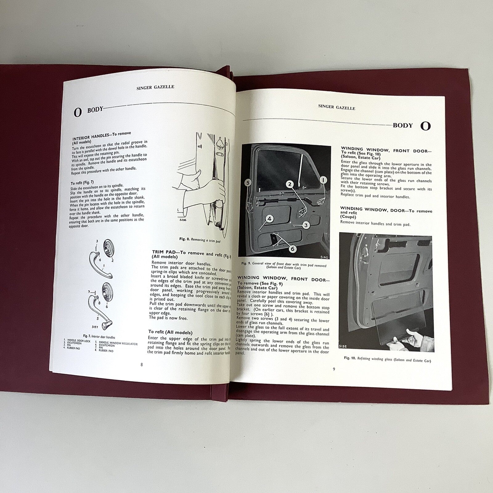 OEM Singer Gazelle Series I-IIIC Workshop Manual & Bodywork Supplement, VGC - Bluemoon Classic Parts