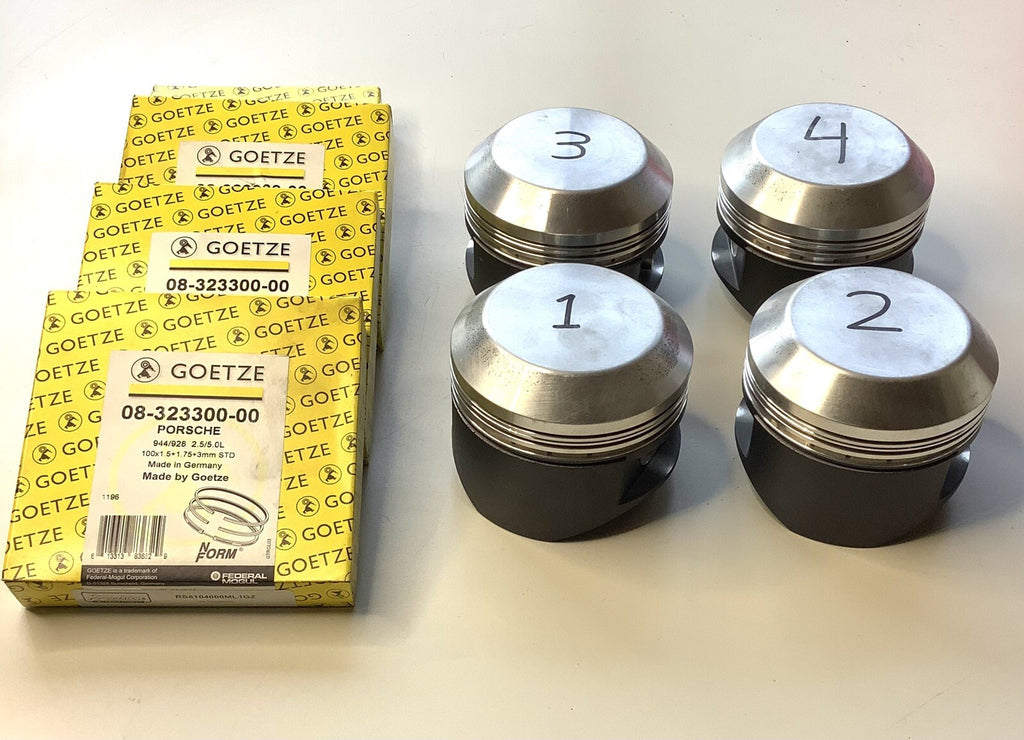 NOS 4 x SPS Forged Pistons & Goezte Rings 3.937” 1921-29 Bentley 4.5L 7:1 Com - Bluemoon Classic Parts