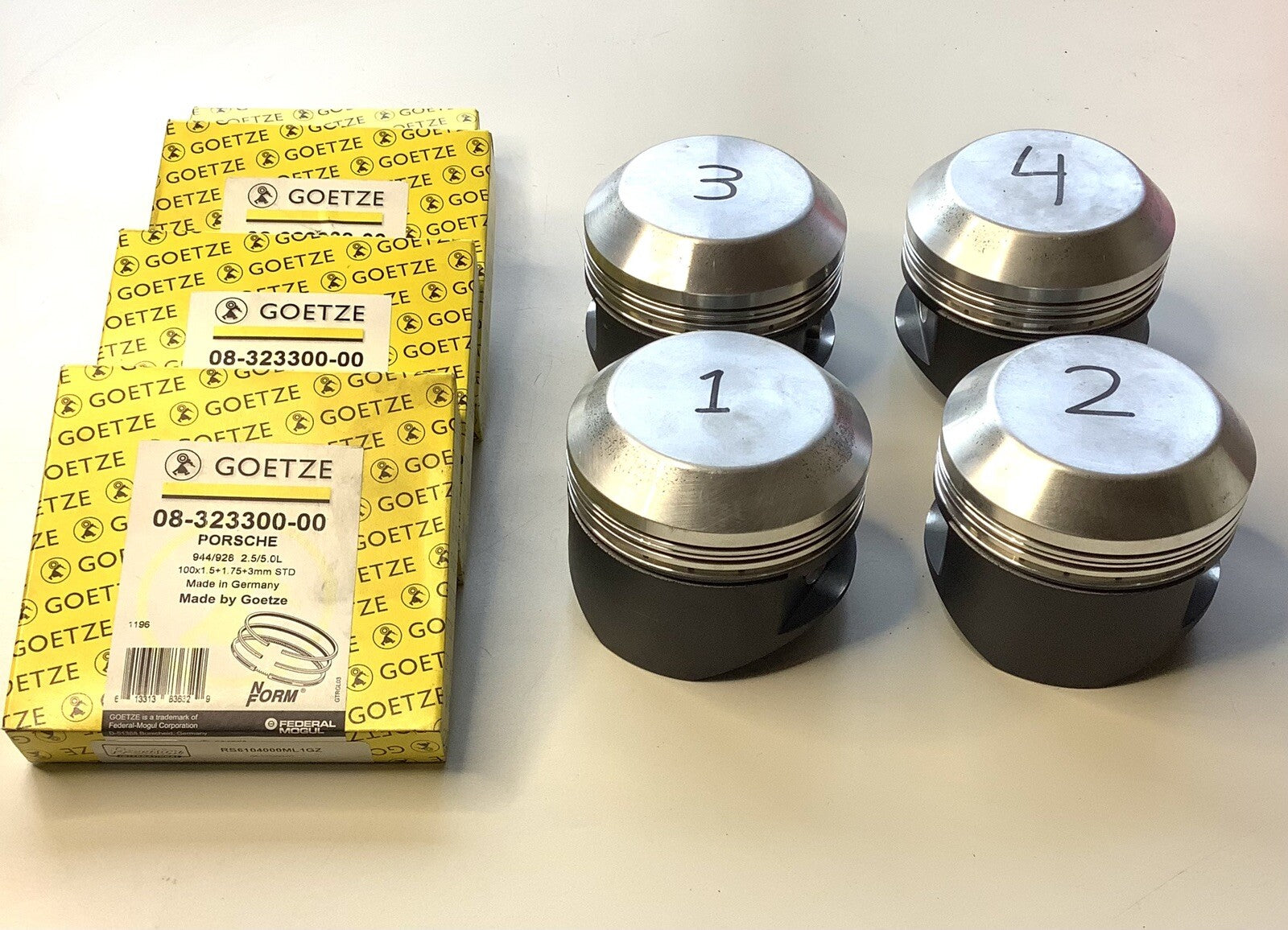 NOS 4 x SPS Forged Pistons & Goezte Rings 3.937” 1921-29 Bentley 4.5L 7:1 Com - Bluemoon Classic Parts