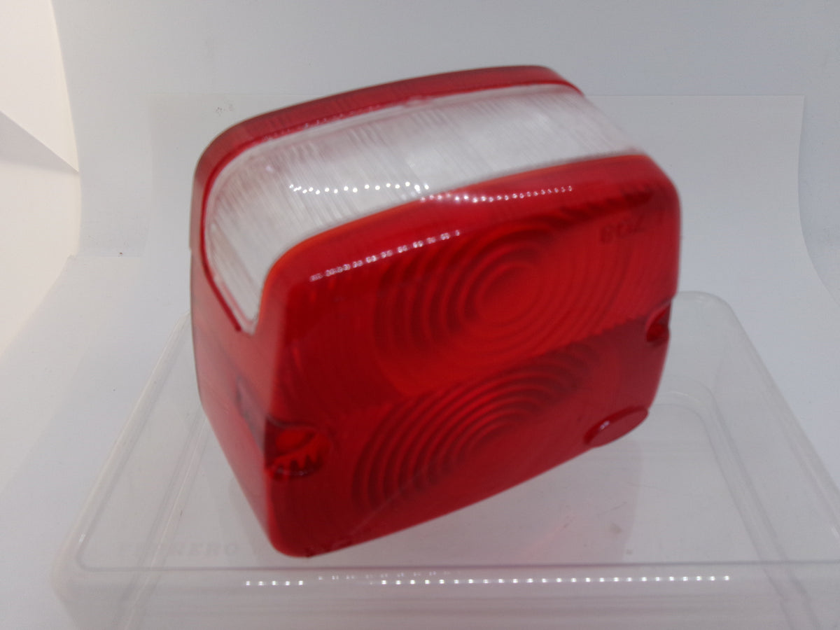 NOS Lucas Tail Light Lens Red/Clear L708 for Scammell AEC Guy Trucks - Bluemoon Classic Parts