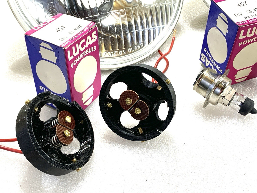 NOS PAIR Lucas Equivalent 54520187 Bulb Holders For 7” Headlights Jaguar MG - Bluemoon Classic Parts