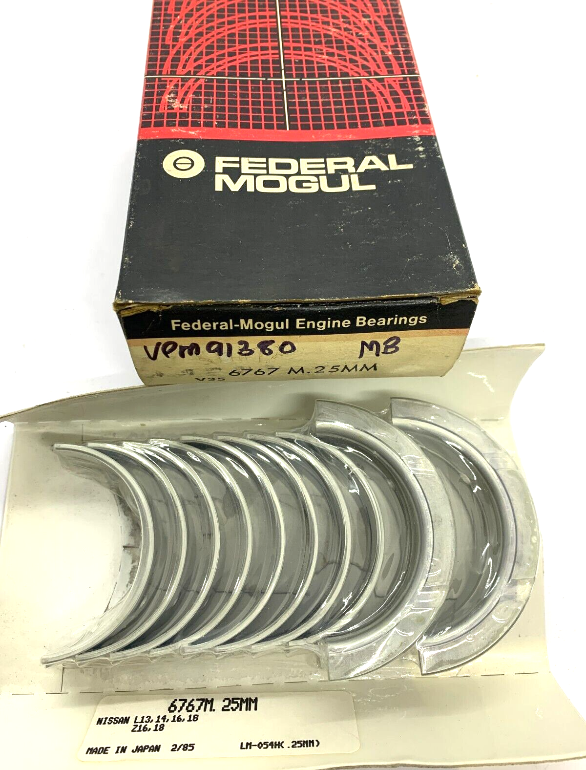 NOS Main Bearings 6767M .25 Nissan Datsun L13 L14 L16 L18 Z16 Z18 180B 180SX 710 - Bluemoon Classic Parts