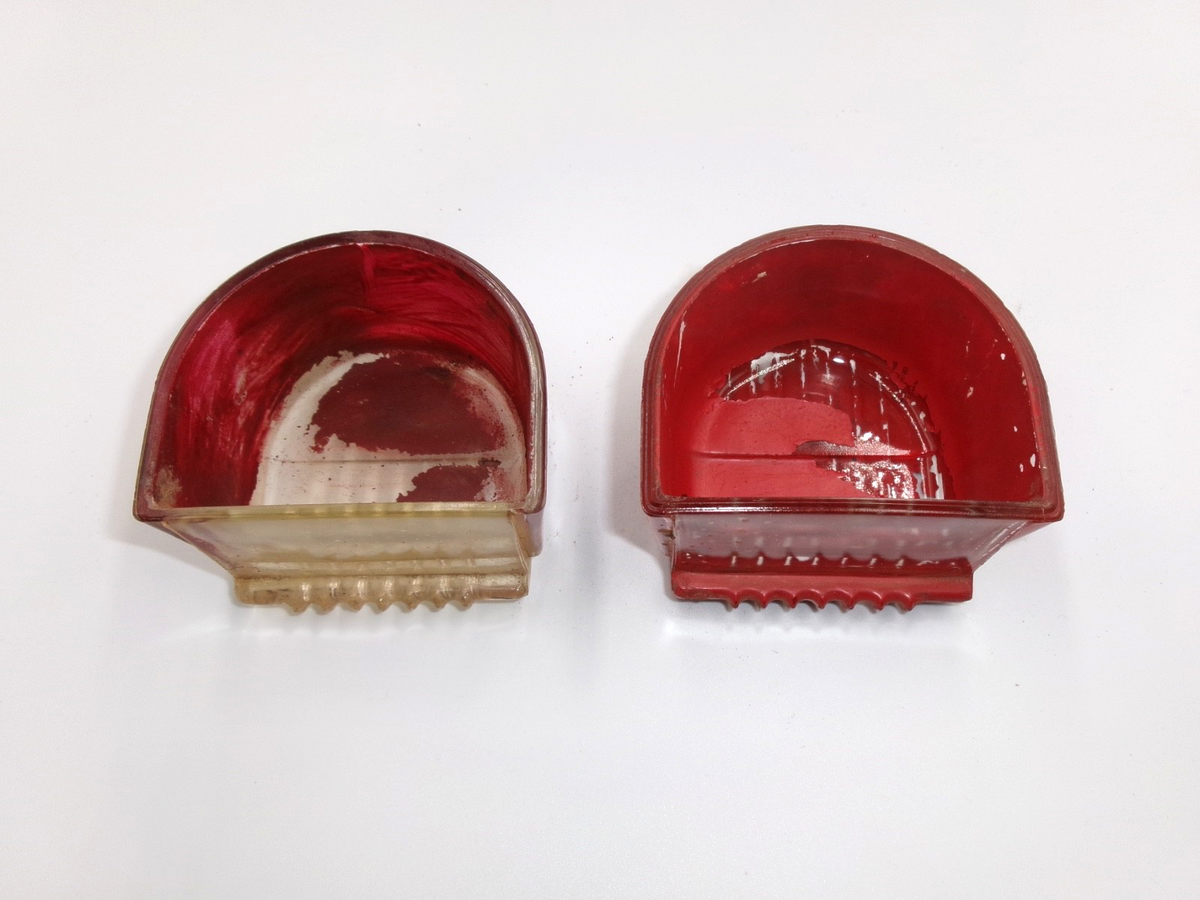One PAIR Lucas Genuine L476 D Lamps Stop Tail Number Plate Lenses 572441 572442 - Bluemoon Classic Parts