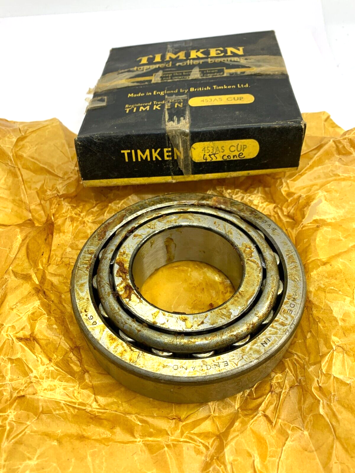 One TIMKEN Roller Bearing 455 Cone 453AS CUP Karrier Bantam Commer + others - Bluemoon Classic Parts