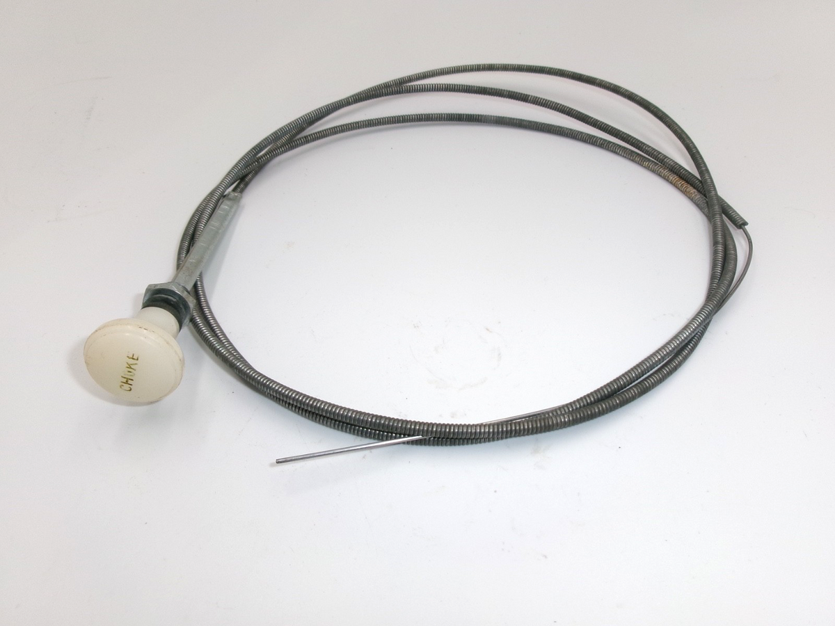 NOS OEM Vintage 60s may suit early Toyota Choke Cable with Cream Knob 150cm long - Bluemoon Classic Parts