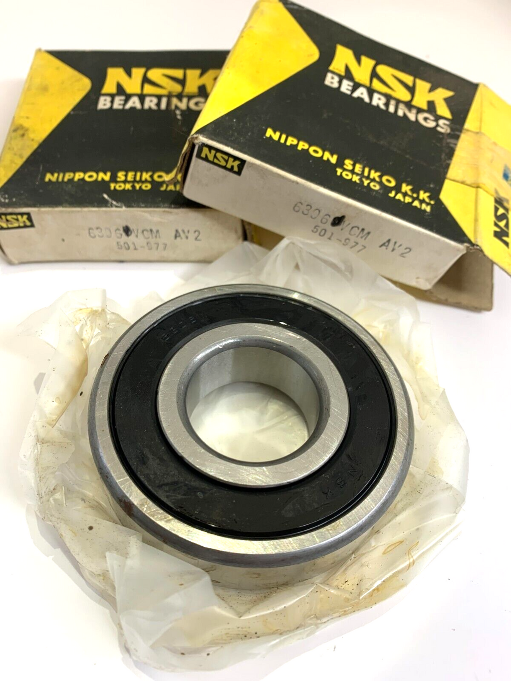 One PAIR NSK Roller Bearings 6306VCM Single Row Deep Groove Ball Bearings - Bluemoon Classic Parts