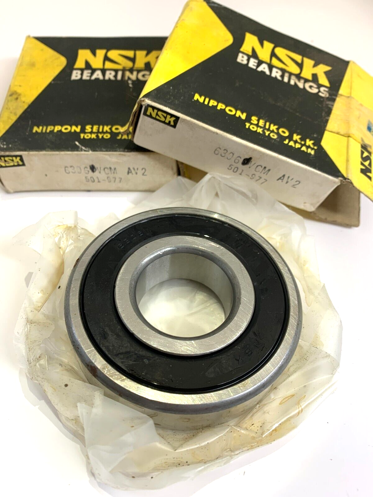 One PAIR NSK Roller Bearings 6306VCM Single Row Deep Groove Ball Bearings - Bluemoon Classic Parts