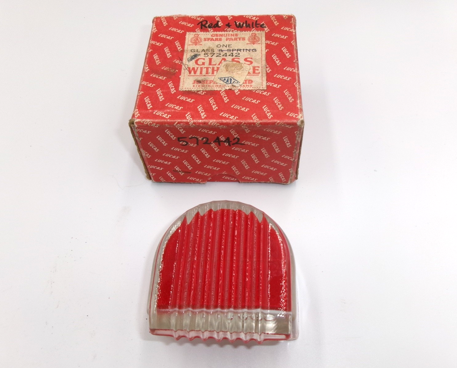 NOS Lucas Genuine L476 D Lamp Stop Tail Number Plate Glass Lens 572442 in box - Bluemoon Classic Parts