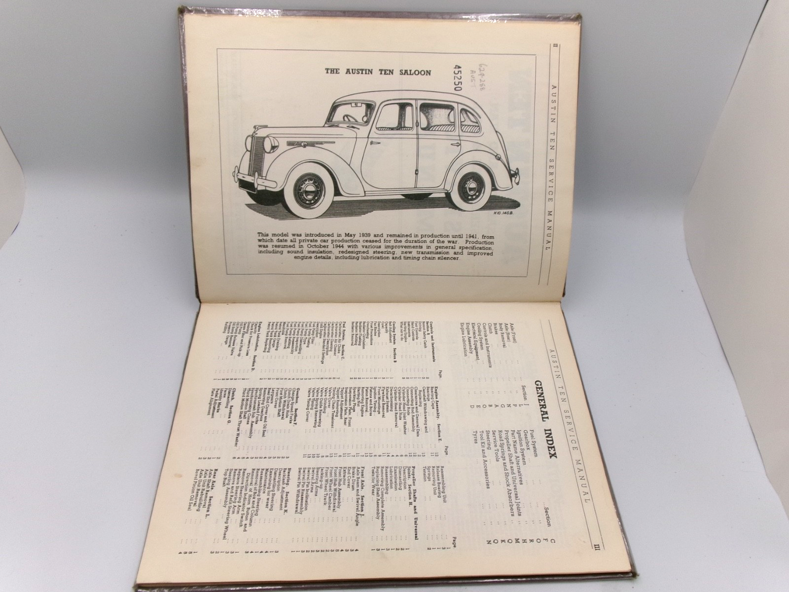 OEM Genuine Austin 10 Ten Service Manual GVI GSI Series - Bluemoon Classic Parts
