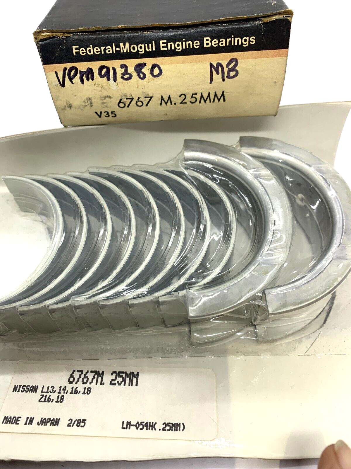 NOS Main Bearings 6767M .25 Nissan Datsun L13 L14 L16 L18 Z16 Z18 180B 180SX 710 - Bluemoon Classic Parts