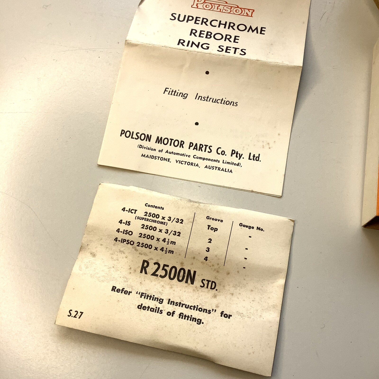 NOS Standard Flying Ten 10hp Piston Ring Set 2.5 ” STD Bore - Bluemoon Classic Parts