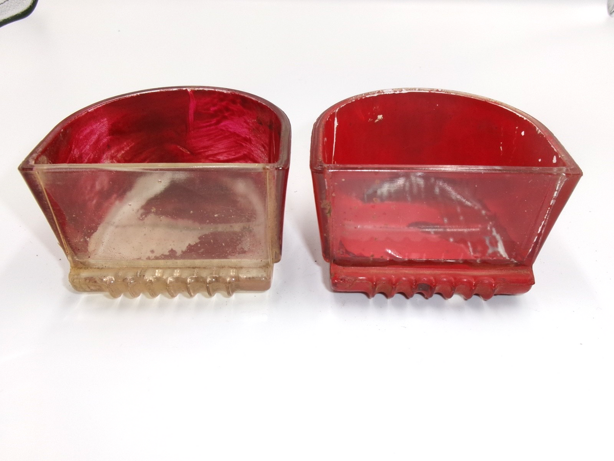 One PAIR Lucas Genuine L476 D Lamps Stop Tail Number Plate Lenses 572441 572442 - Bluemoon Classic Parts