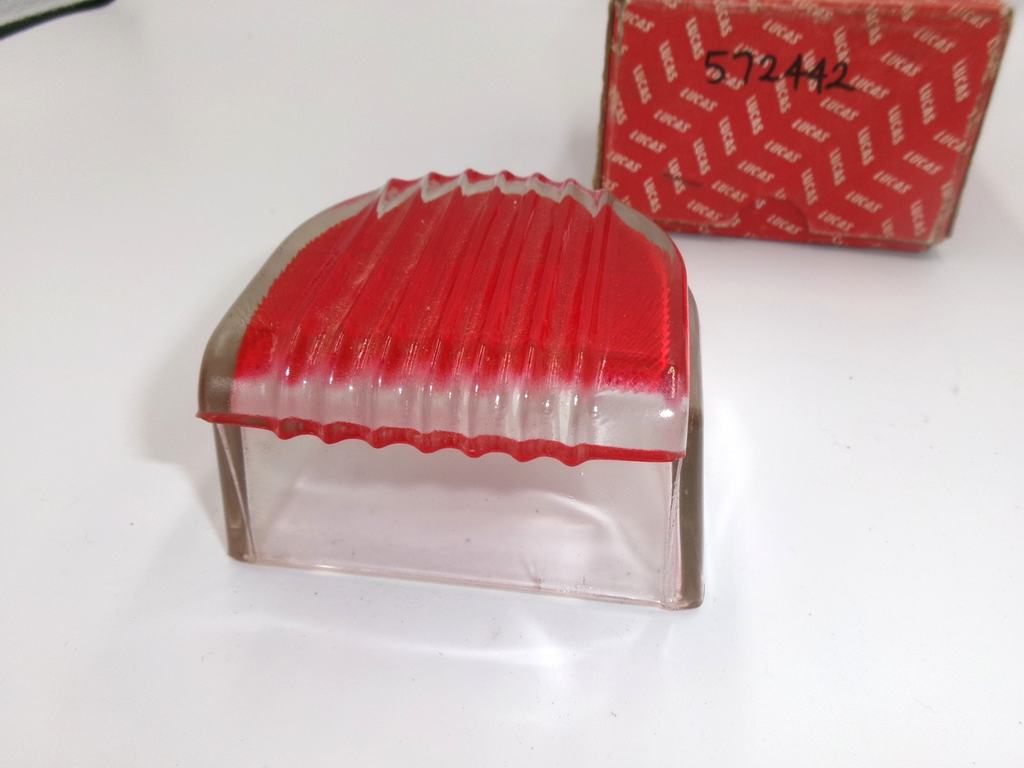 NOS Lucas Genuine L476 D Lamp Stop Tail Number Plate Glass Lens 572442 in box - Bluemoon Classic Parts