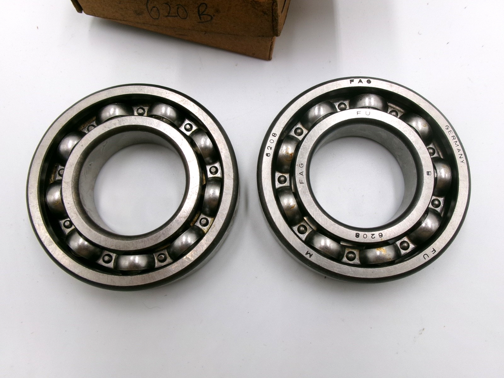One PAIR FAG Deep Groove Bearings 6208 ID 40mm x OD 80mmmx W 18mm - Bluemoon Classic Parts