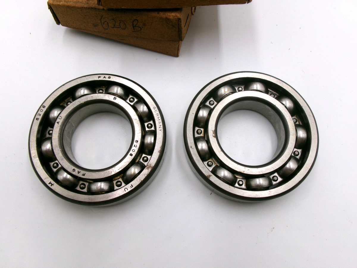 One PAIR FAG Deep Groove Bearings 6208 ID 40mm x OD 80mmmx W 18mm - Bluemoon Classic Parts
