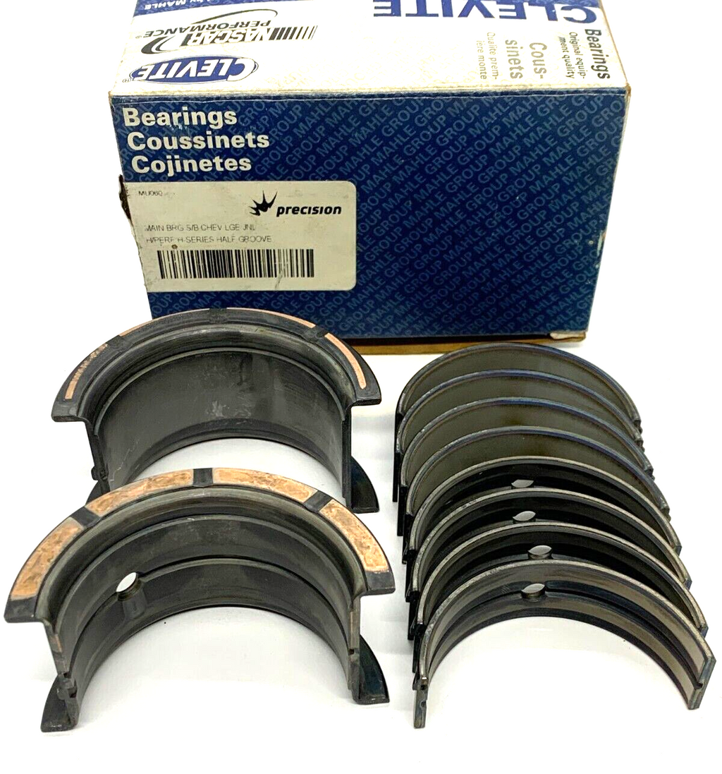 NOS Clevite Nascar MAIN Bearings 0.020" S/B Chev Holden 307cu LGE Jrnl 1/2 Grv - Bluemoon Classic Parts