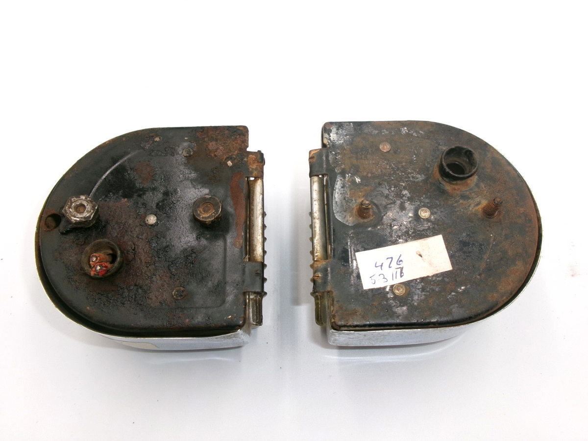 One PAIR Lucas Genuine L476 D Lamps Stop Tail Number Plate Lights 53117 572441 - Bluemoon Classic Parts