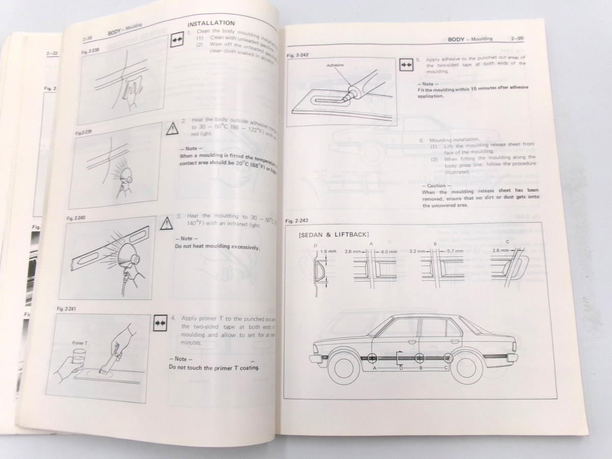 OEM Genuine 1978 on Toyota Corona RT130 RT132 RT134 TT132 Body Repair Manual - Bluemoon Classic Parts