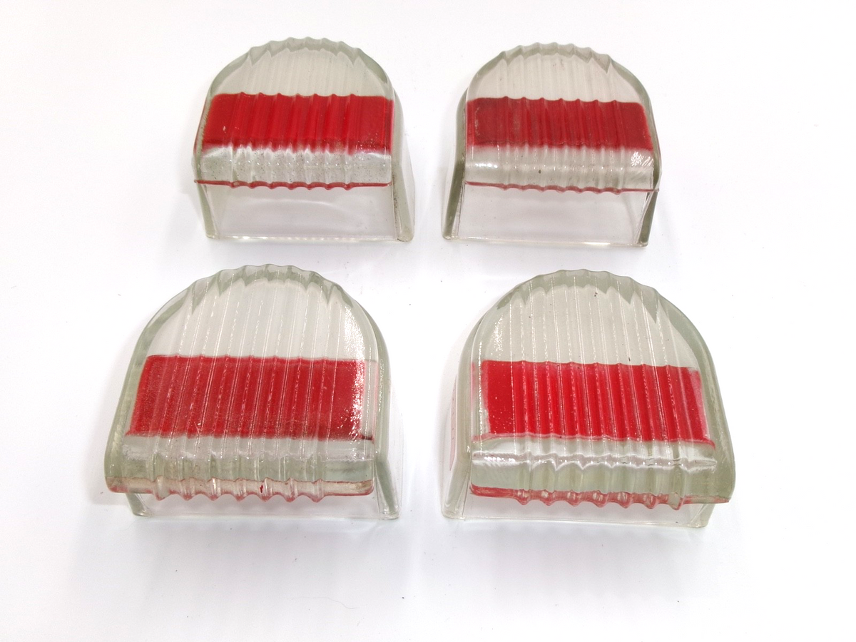 One PAIR Lucas Genuine L476 D Lamps Stop Tail Number Plate Glass Lenses 572442 - Bluemoon Classic Parts