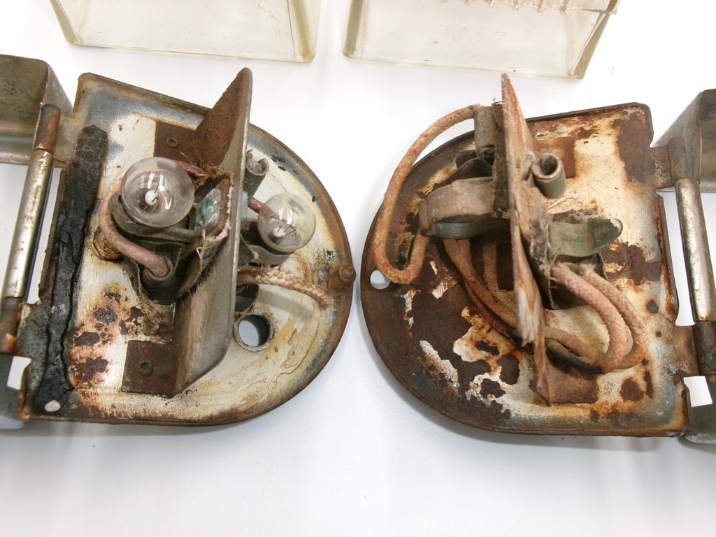 One PAIR Lucas Genuine L476 D Lamps Stop Tail Number Plate Lights 53117 572441 - Bluemoon Classic Parts