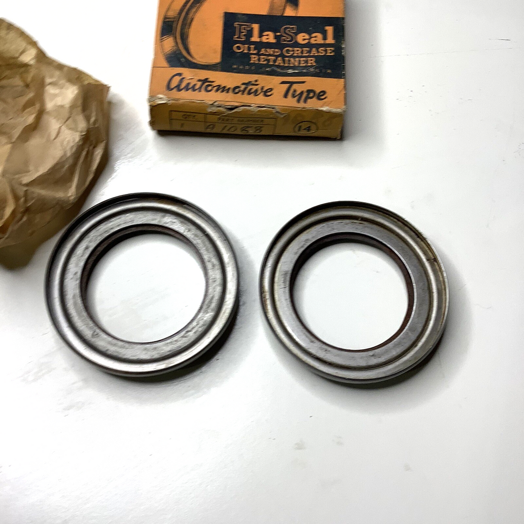 NOS 1938-1950 Ford Truck Y series Rear Outer Wheel Hub - One PAIR Oil Seals - Bluemoon Classic Parts