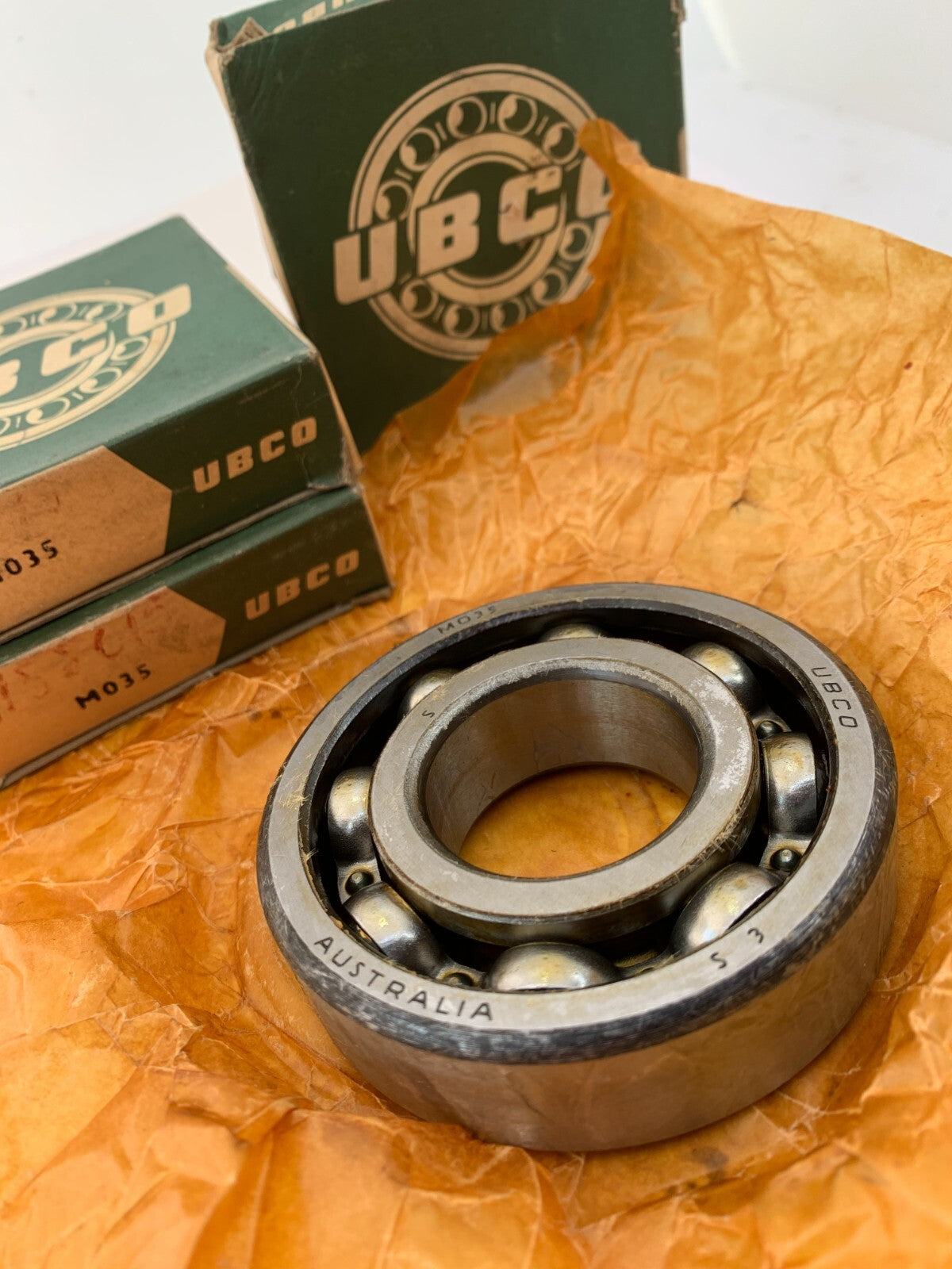 3 x UBCO Roller Bearings M035 OD 80mm x IN 35mm x W 21mm Made in Australia - Bluemoon Classic Parts