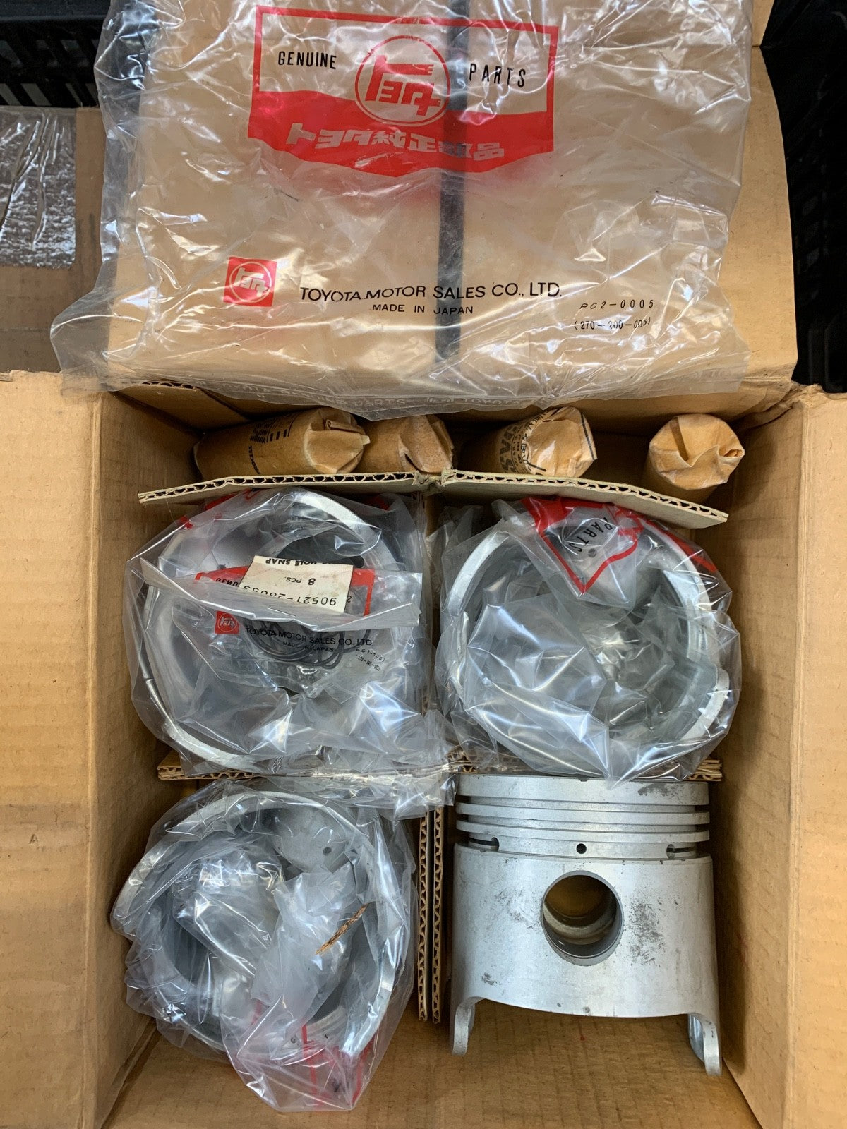 Toyota 1963-68 3R Engine Toyota Crown Stout Dyna NOS Piston Set .020" (no rings) - Bluemoon Classic Parts