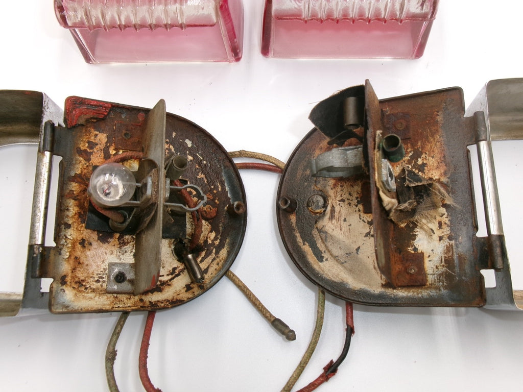 One PAIR Lucas Genuine L476 D Lamps Stop Tail Number Plate Lights 53117 572441 - Bluemoon Classic Parts