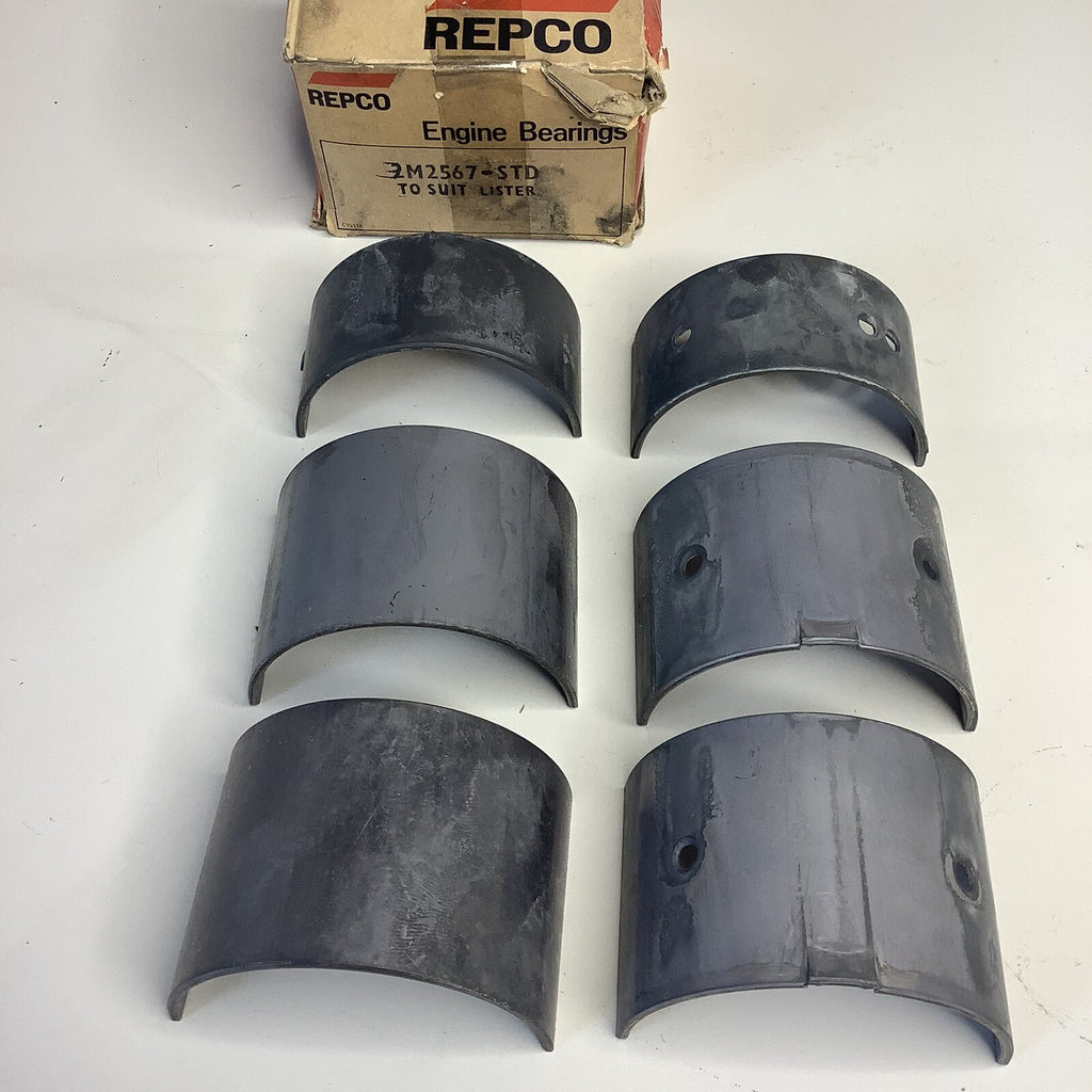 NOS Main Bearing Set 3M2567 Suits STD Lister Petter LR1 SR1 SW1 - Bluemoon Classic Parts