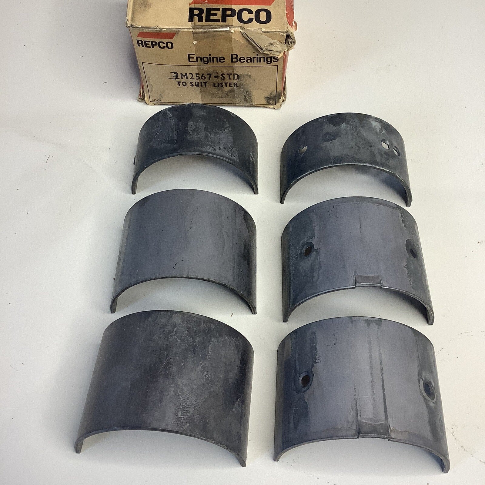 NOS Main Bearing Set 3M2567 Suits STD Lister Petter LR1 SR1 SW1 - Bluemoon Classic Parts
