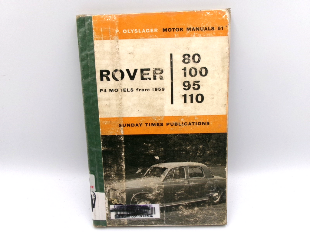 1959-1962 Rover P4 80 95 100 110 Owner Service Manual 83 pages - Bluemoon Classic Parts