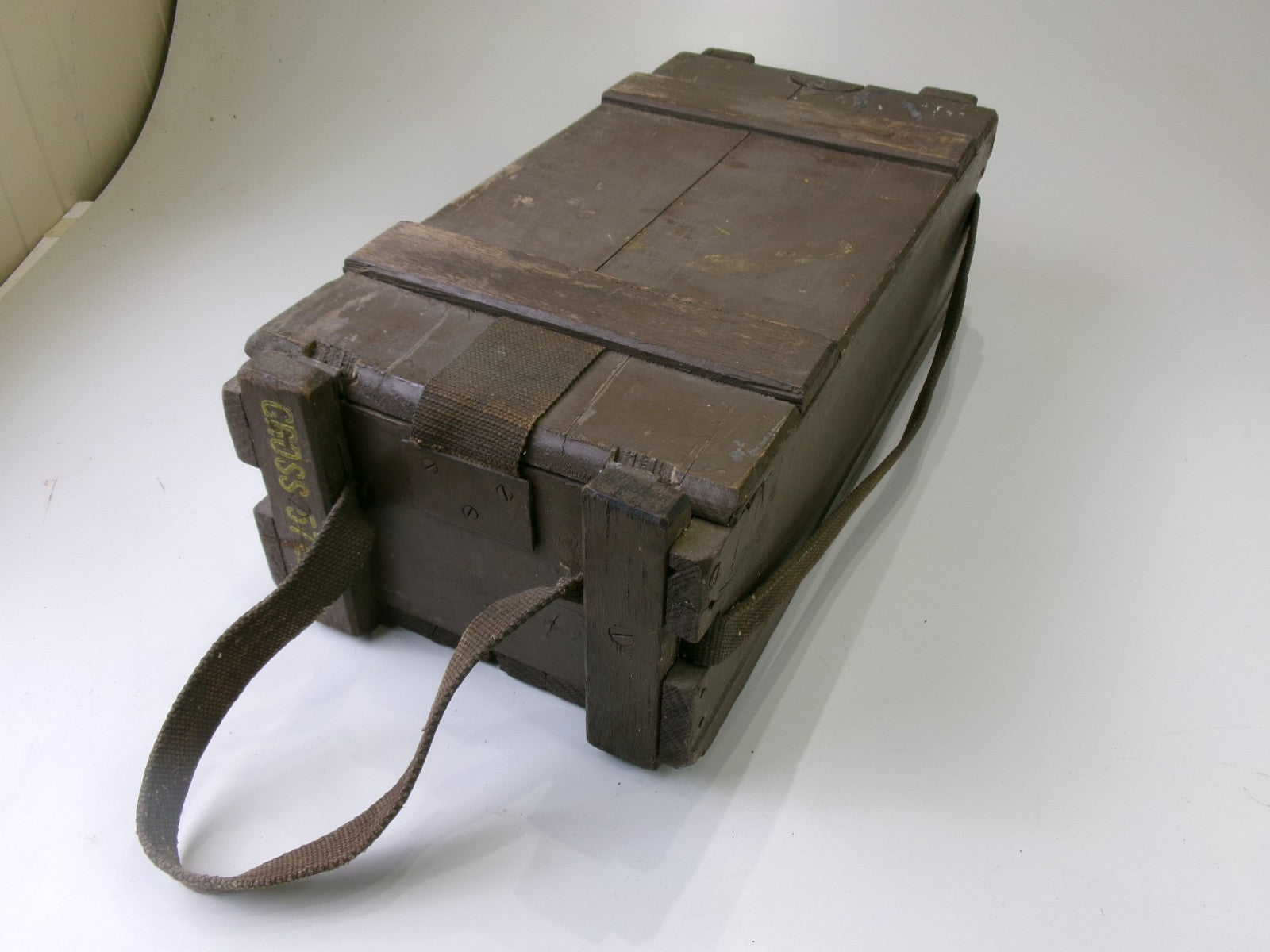 1959 Vietnam Mk 7 Brown Wooden Ammo Box 6.5" x 9.5" x 20" w/ original straps - Bluemoon Classic Parts