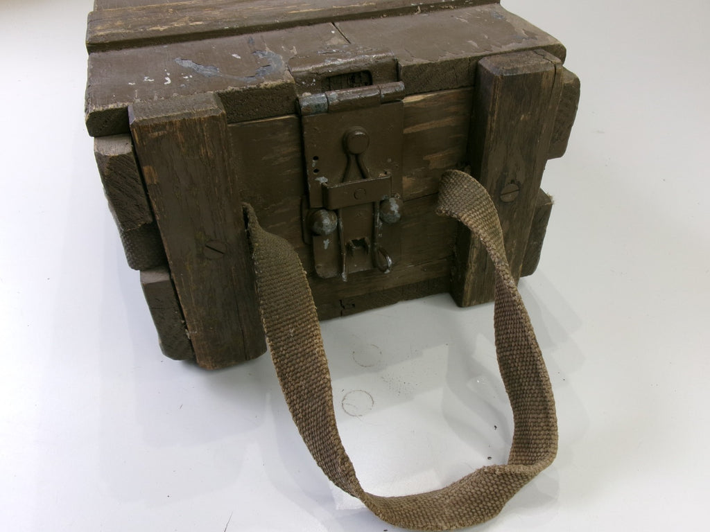 1959 Vietnam Mk 7 Brown Wooden Ammo Box 6.5" x 9.5" x 20" w/ original straps - Bluemoon Classic Parts