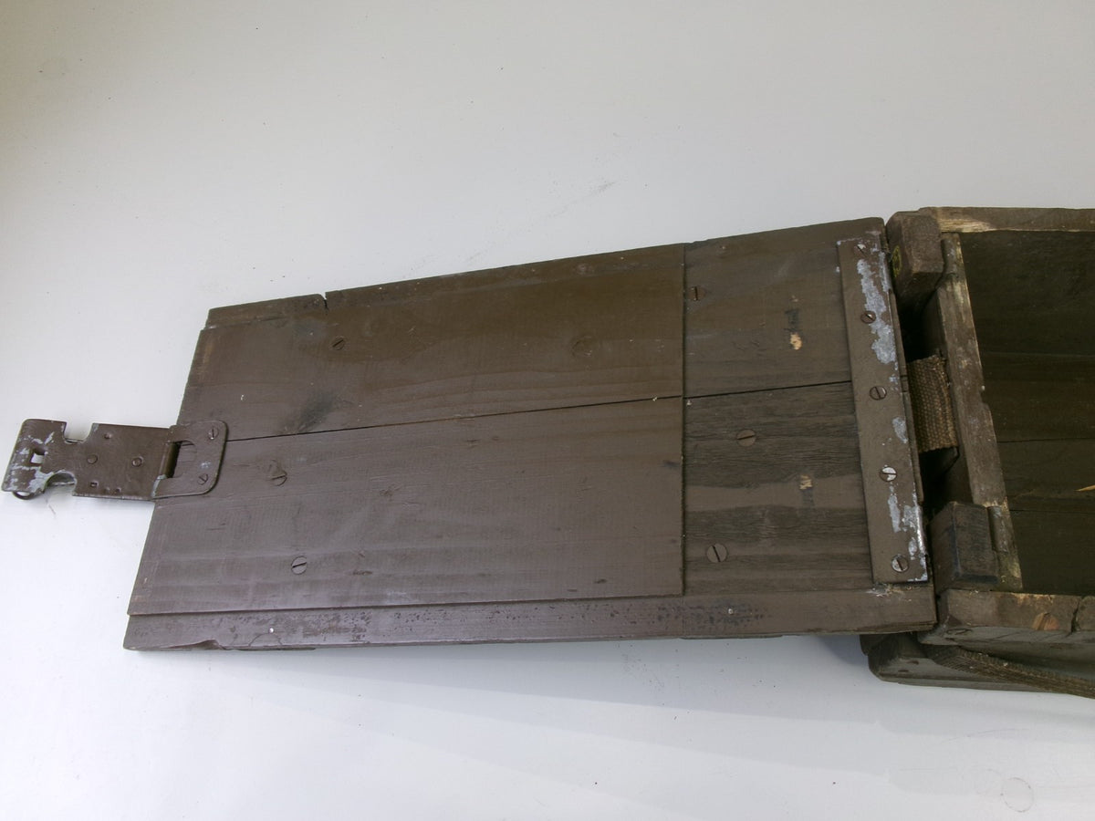 1959 Vietnam Mk 7 Brown Wooden Ammo Box 6.5" x 9.5" x 20" w/ original straps - Bluemoon Classic Parts