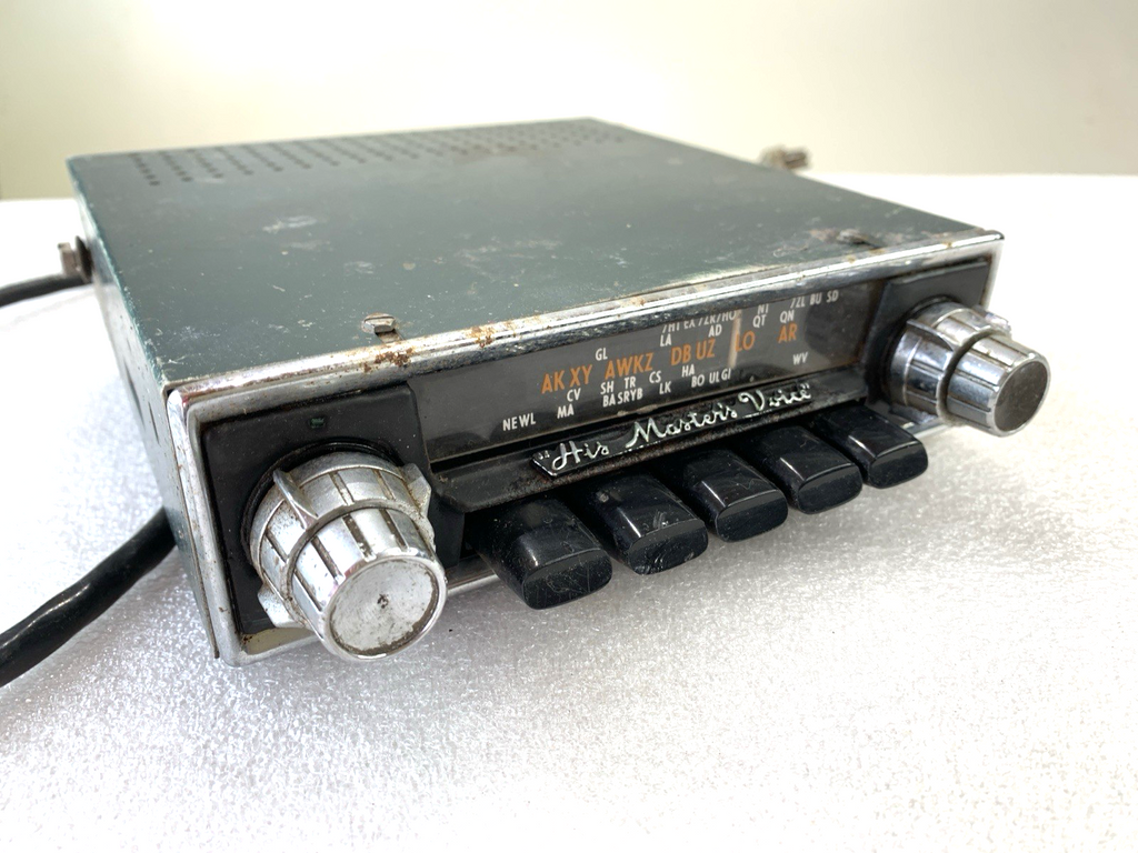 1960s HMV 502TA De Luxe Push Button Car Radio Complete, Used & Untested - Bluemoon Classic Parts