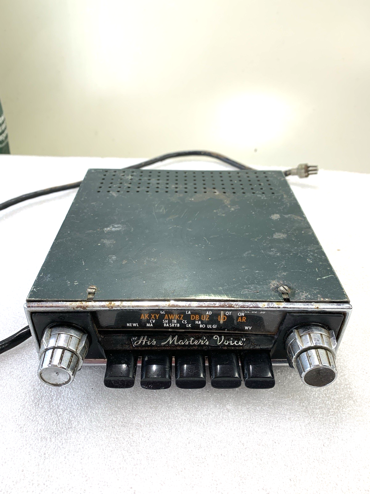 1960s HMV 502TA De Luxe Push Button Car Radio Complete, Used & Untested - Bluemoon Classic Parts