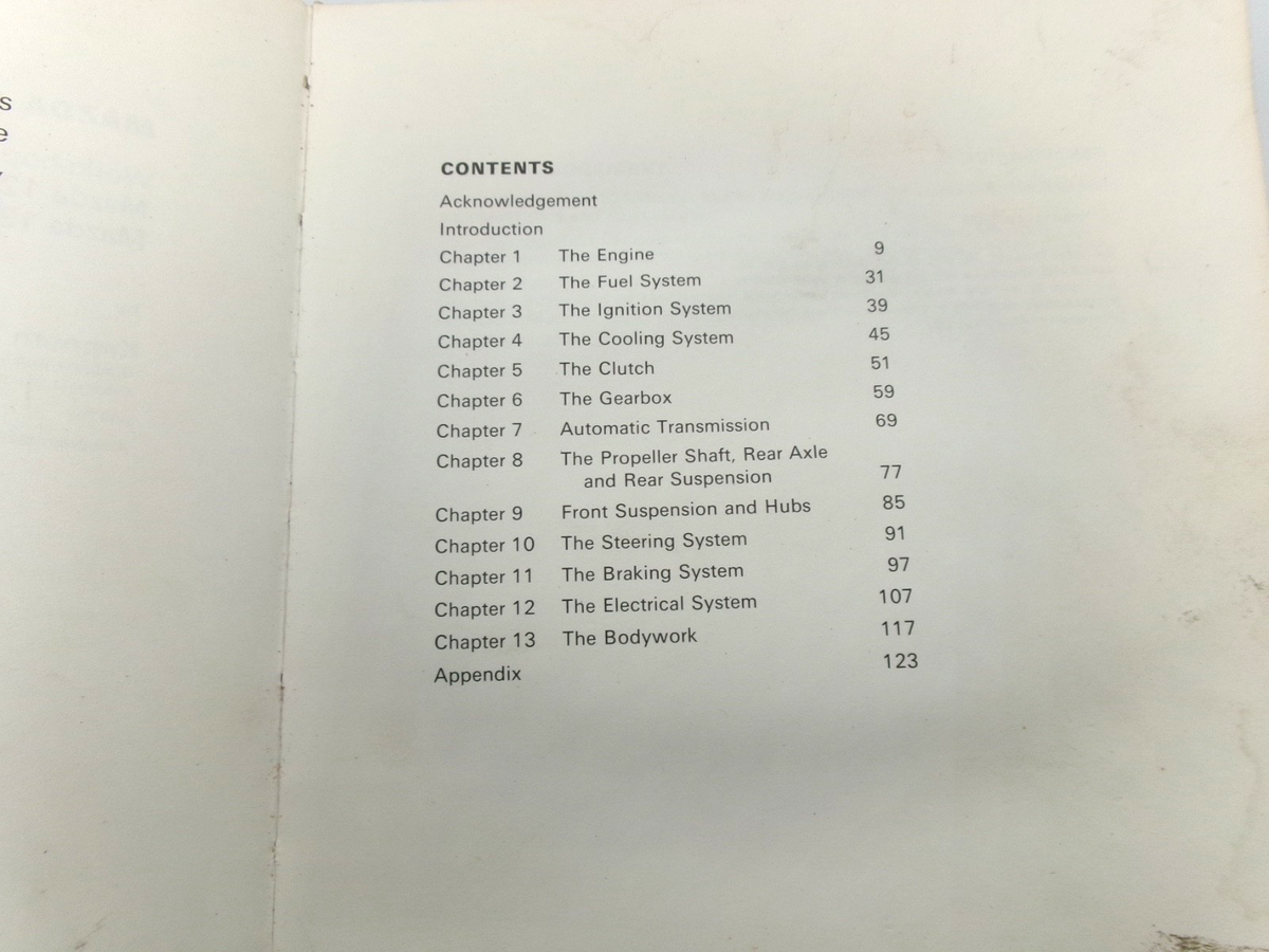 1969-1973 Mazda 4 cyl 1200 1300 Workshop Manual 146p - Bluemoon Classic Parts