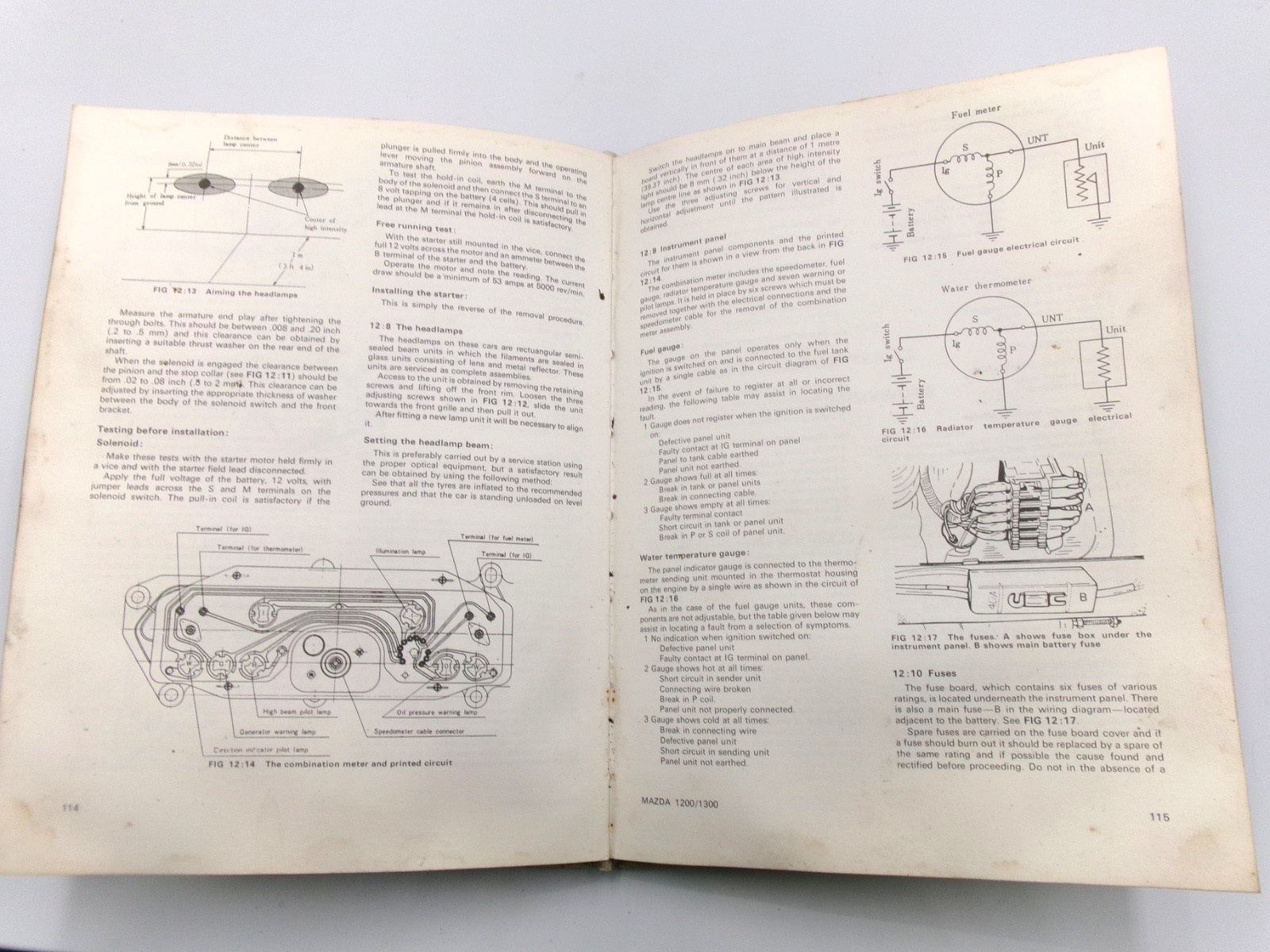 1969-1973 Mazda 4 cyl 1200 1300 Workshop Manual 146p - Bluemoon Classic Parts