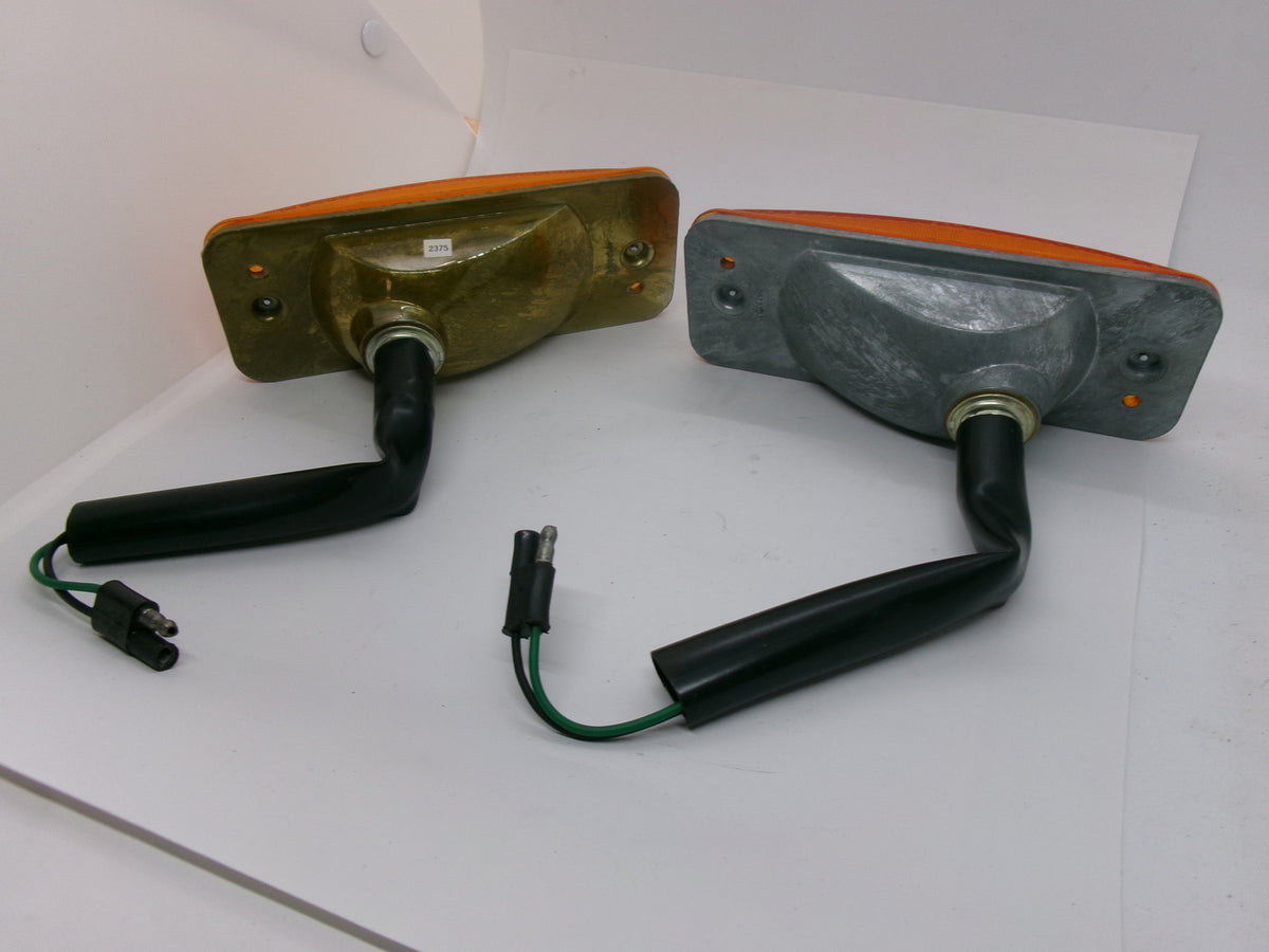 NOS Lucas one PAIR Amber Indicator Light Assemblies L930 MGA Midget 1500 - Bluemoon Classic Parts